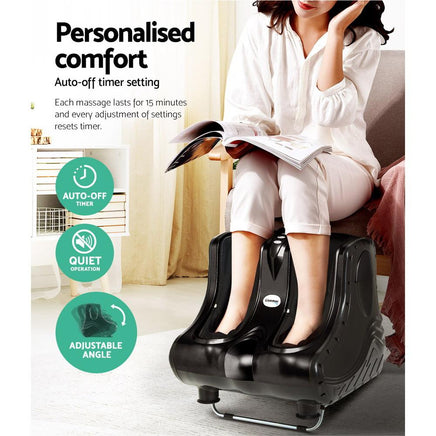 Livemor Foot Massager Ankle Calf Leg Massagers Shiatsu Kneading Rolling Black Massage Kings Warehouse 