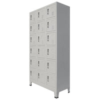 Locker Cabinet with 18 Compartments Metal 90x40x180 cm Kings Warehouse 