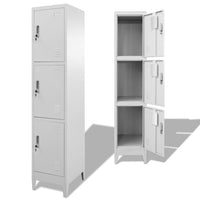 Locker Cabinet with 3 Compartments 38x45x180 cm Kings Warehouse 