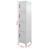 Locker Cabinet with 4 Compartments 38x45x180 cm Kings Warehouse 