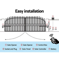 LockMaster 40W Solar Power Swing Gate Opener Auto Electric Remote Control 1000KG Kings Warehouse 