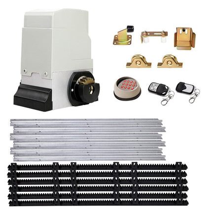 LockMaster Electric Sliding Gate Opener 1800KG Motor Kit Auto Keypad Remote 6M Rail Kings Warehouse 
