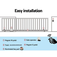 LockMaster Electric Sliding Gate Opener 1800KG With Keypad Remote 4M Rail Kings Warehouse 