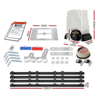 LockMaster Electric Sliding Gate Opener 1800KG With Keypad Remote 4M Rail Kings Warehouse 
