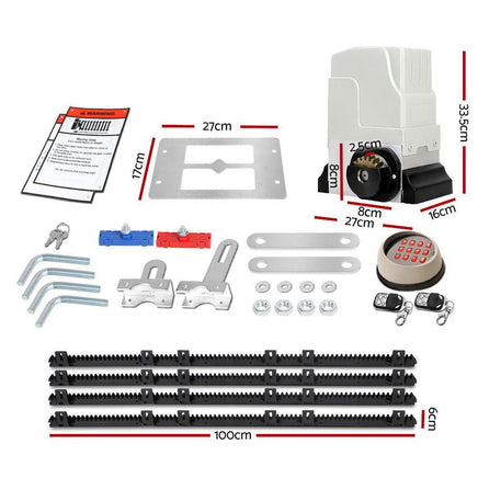 LockMaster Electric Sliding Gate Opener 1800KG With Keypad Remote 4M Rail Kings Warehouse 