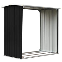 Log Storage Shed Galvanised Steel 172x91x154 cm Anthracite Kings Warehouse 