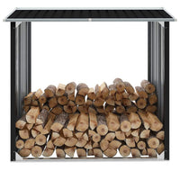 Log Storage Shed Galvanised Steel 172x91x154 cm Anthracite Kings Warehouse 