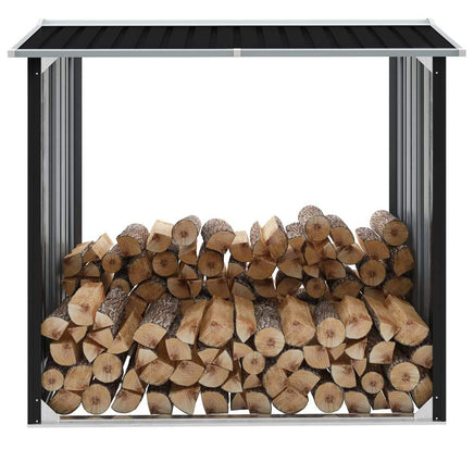 Log Storage Shed Galvanised Steel 172x91x154 cm Anthracite Kings Warehouse 