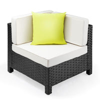 LONDON RATTAN 1pc Sofa Outdoor Furniture Setting -Corner Garden Lounge Chair garden supplies Kings Warehouse 