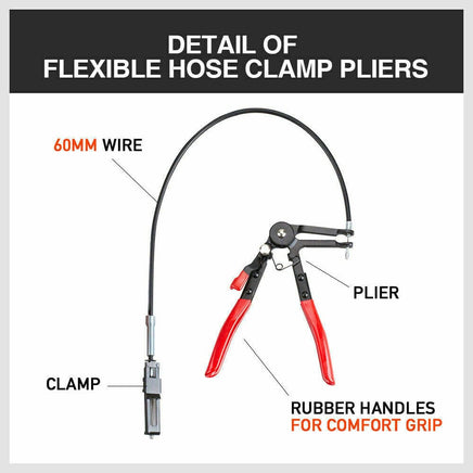 Long Hose Clamp Pliers 24" Flexible Extension Wire Oil Fuel Hose Clip Remove Kings Warehouse 