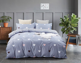 Love Heart Super King Size Quilt/Doona/Duvet Cover Set Kings Warehouse 