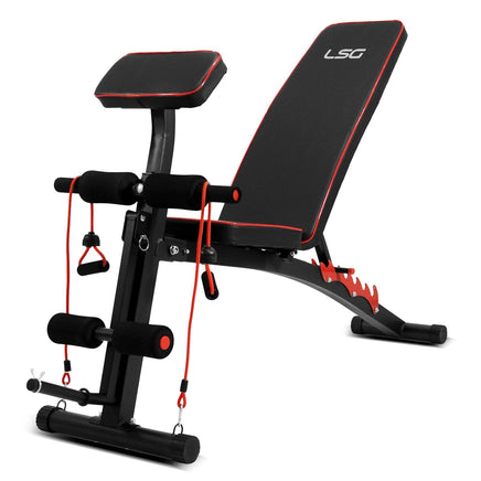 LSG GBN007 FID Bench with 84kg Weight and Bar set Kings Warehouse 