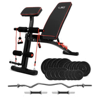 LSG GBN007 FID Bench with 84kg Weight and Bar set Kings Warehouse 