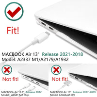 MacBook Air 13 Inch Case 2020 2019 2018, A1932, A2179, A2337 Shell Case Keyboard Cover Clear Kings Warehouse 