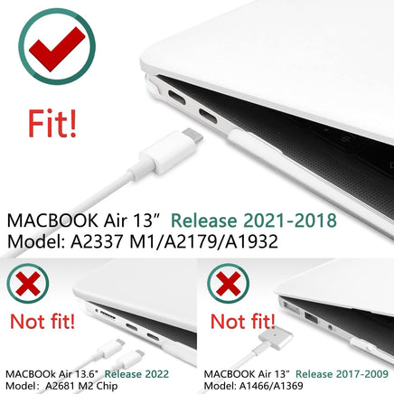 MacBook Air 13 Inch Case 2020 2019 2018, A1932, A2179, A2337 Shell Case Keyboard Cover Clear Kings Warehouse 