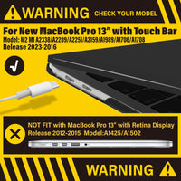 MacBook Pro 13 Inch Case 2016-2023 M1 M2 A2338 A2289 A2251 A2159 Hard Shell Case Keyboard Cover Black Kings Warehouse 