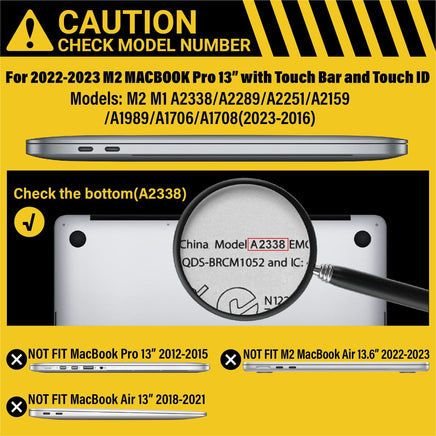 MacBook Pro 13 Inch Case 2016-2023 M1 M2 A2338 A2289 A2251 A2159 Hard Shell Case Keyboard Cover White Kings Warehouse 