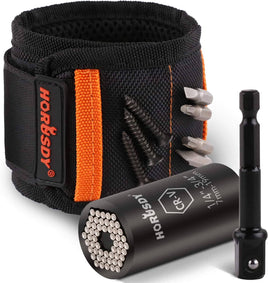 Magnetic Wristband & Universal Socket Grip 7-19mm Magnets Screws Nails Holder Kings Warehouse 