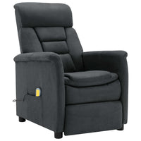 Massage Recliner Dark Grey Faux Suede Leather Kings Warehouse 