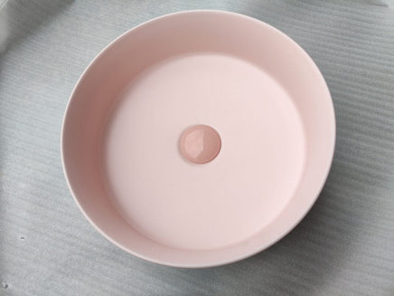Matte Black matte white matte Pink Green Gold Copper Round 360 mm Dia top counter basin porcelain sink Kings Warehouse 