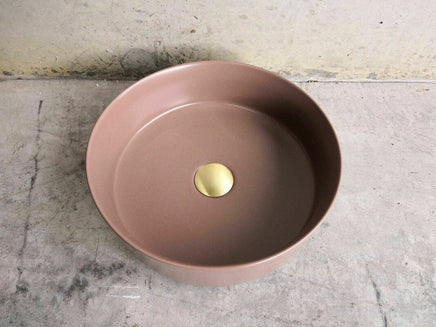 Matte Black matte white matte Pink Green Gold Copper Round 360 mm Dia top counter basin porcelain sink Kings Warehouse 