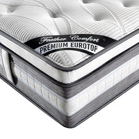 Mattress Euro Top Double Size Pocket Spring Coil with Knitted Fabric Medium Firm 34cm Thick mattresses Kings Warehouse 