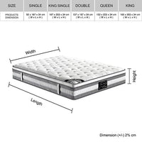 Mattress Euro Top Double Size Pocket Spring Coil with Knitted Fabric Medium Firm 34cm Thick mattresses Kings Warehouse 