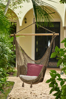 Mayan Legacy Extra Large Outdoor Cotton Mexican Hammock Chair in Cedar Colour Kings Warehouse 