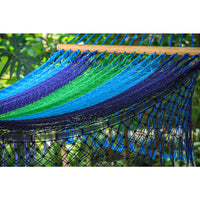Mayan Legacy Queen Size Outdoor Cotton Mexican Resort Hammock With Fringe in Oceanica Colour Home & Garden > Hammocks Kings Warehouse 