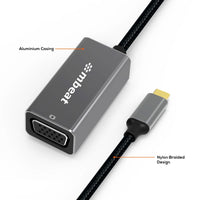 mbeat Elite USB-C to VGA Adapter- Space Grey Kings Warehouse 