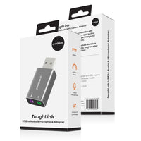 mbeat Elite USB to 3.5 Audio and Microphone Adapter - Space Grey Kings Warehouse 
