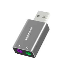 mbeat Elite USB to 3.5 Audio and Microphone Adapter - Space Grey Kings Warehouse 