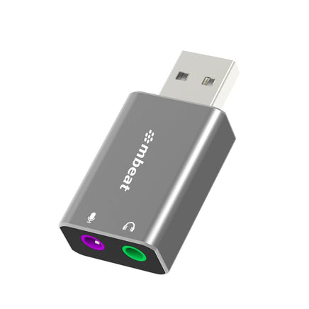 mbeat Elite USB to 3.5 Audio and Microphone Adapter - Space Grey Kings Warehouse 
