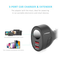 mbeat Gorilla Power Dual Port QC 3.0 Car Charger With Cigar Lighter Socket Kings Warehouse 