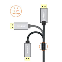 mbeat Tough Link 1.8m Display Port Cable v1.4 - Space Grey Kings Warehouse 
