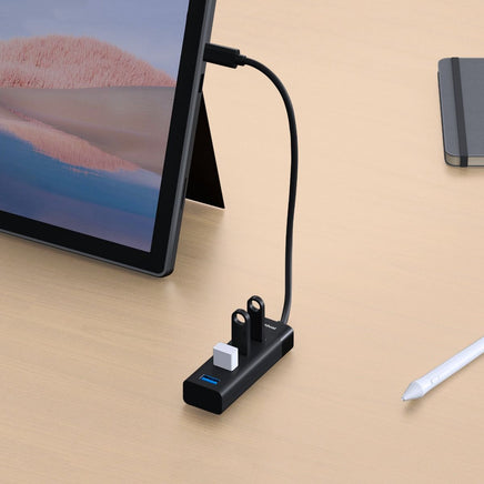 mbeat USB-C to 4-Port 3.0 Hub - Black Kings Warehouse 