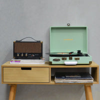 mbeat Woodstock II Tiffany Green Retro Bluetooth (TX/RX) Turntable Kings Warehouse 