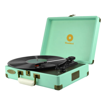 mbeat Woodstock Tiffany Blue Retro Turntable Kings Warehouse 
