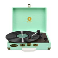 mbeat Woodstock Tiffany Blue Retro Turntable Kings Warehouse 