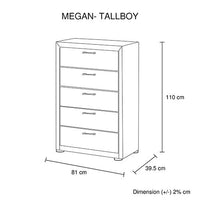Megan Tallboy Grey Bedroom Kings Warehouse 