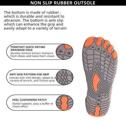 Men Women Water Shoes Barefoot Quick Dry Aqua Sports Shoes - Grey Size EU41 = US7.5 Kings Warehouse 