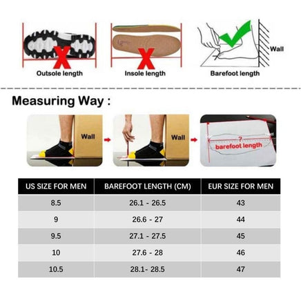 Men's Sneakers Outdoor Road Shoes Breathable Lightweight Non-slip (Grey Size US10.5=US45 ) Kings Warehouse 
