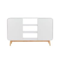 Merlin White Modern Retro Sideboard Buffet Table living room Kings Warehouse 