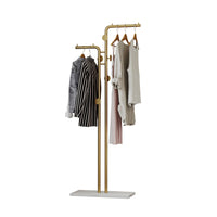 Metal Coat Rack Marble Base Hooks Clothes Coats Bag Tree Hat Display Hanger Stand Organiser 2 Pole Kings Warehouse 