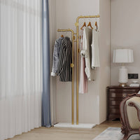 Metal Coat Rack Marble Base Hooks Clothes Coats Bag Tree Hat Display Hanger Stand Organiser 2 Pole Kings Warehouse 