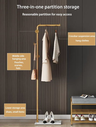 Metal Coat Rack Marble Base Hooks Clothes Coats Bag Tree Hat Display Hanger Stand Organiser Kings Warehouse 