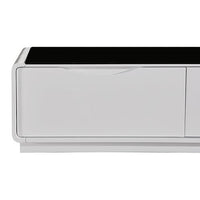 Metro Coffee Table Black Glass & White Painting Living Room Kings Warehouse 