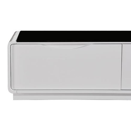 Metro Coffee Table Black Glass & White Painting Living Room Kings Warehouse 