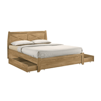 Mica Natural Wooden Bed Frame with Storage Drawers Double bedroom furniture Kings Warehouse 