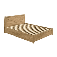 Mica Natural Wooden Bed Frame with Storage Drawers Double bedroom furniture Kings Warehouse 